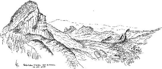 Geological details, such as those of the Citatah Crater, are finely rendered in Brahmantyo’s sketches - Courtesy of the artist setiawan3